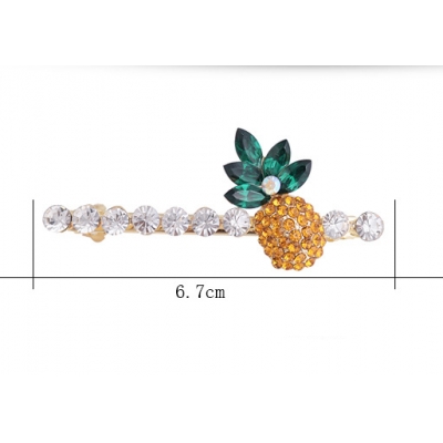 Cute One-line Alloy Diamond-encrusted Pineapple Series Hair Clip